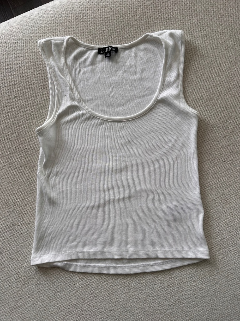 J.Crew Ribbed Tank, Size Medium, White